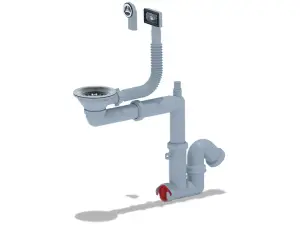 АНИ Сифон 3 1/2*40 (F 53 45 S) смещенный, отв. ст/м, гибкий перелив (круглый/прямоугольный)