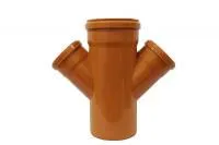 Крестовина Ø160×110×110×45° рыжая Пластфитинг (6/1)