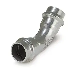 Двухраструб. пресс-угол. из нерж. стали 15х15-45* "ZEIS" 5/120