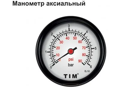Манометр аксиальный Y-50T-10 бар бок. 60шт