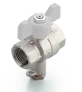 Кран шаровой 1/2"г/г с отводом М10 под датчик температуры 60/15