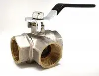 Кран шаровой ТРЕХХОДОВОЙ 1/2" г/г/г (длинный рычаг) никель TIM (40/5)