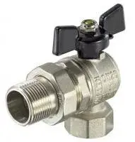 Кран шаровой STRONG 1 угл, с америк, (бабочкой чер,) никель TIM (24/6)
