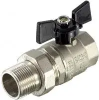 Кран шаровой STRONG 3/4" с американкой (бабочка) никель TIM (48/12)