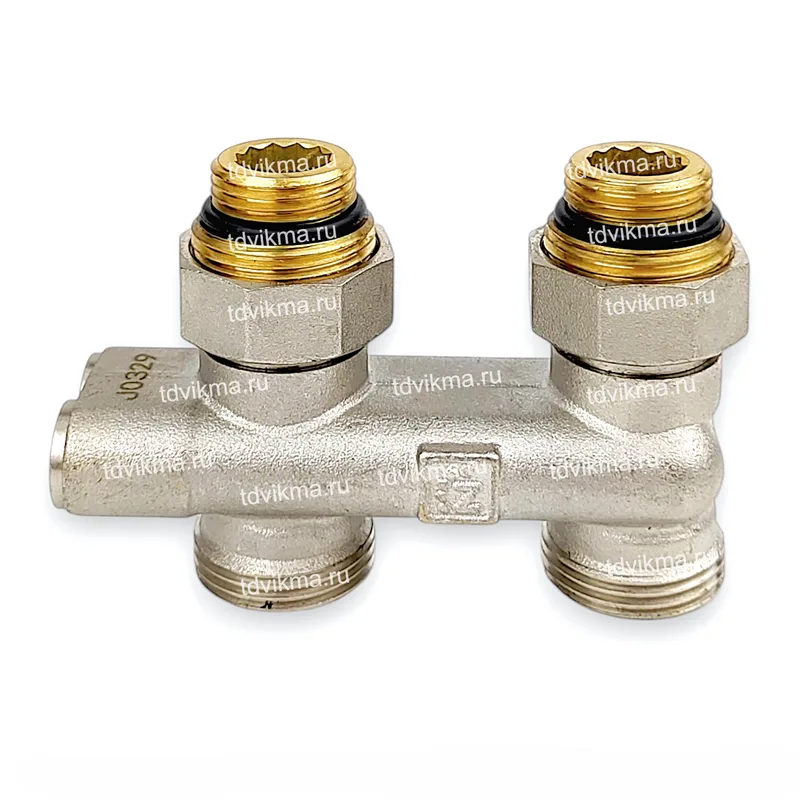 Узел прямой перекрёстный НВ: запорные вентили 1/2"*3/4"Е