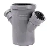 Крестовина однопл. Ø110×50×50/45° (серая) ПОЛИТЭК (40/1)