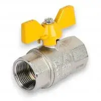 Кран шаровой 3/4" г/г для газа (бабочка) усиленный, никель TIM (60/15/1)
