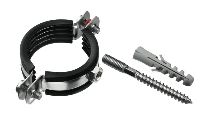 Хомут мет. 5-1/2" М10 (149-161мм) с дюбелем и шпилькой упак.2шт