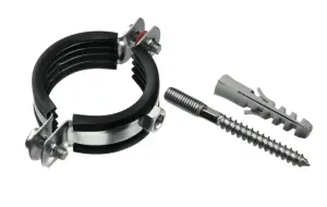Хомут мет. 5-1/2" М10 (149-161мм) с дюбелем и шпилькой упак.2шт