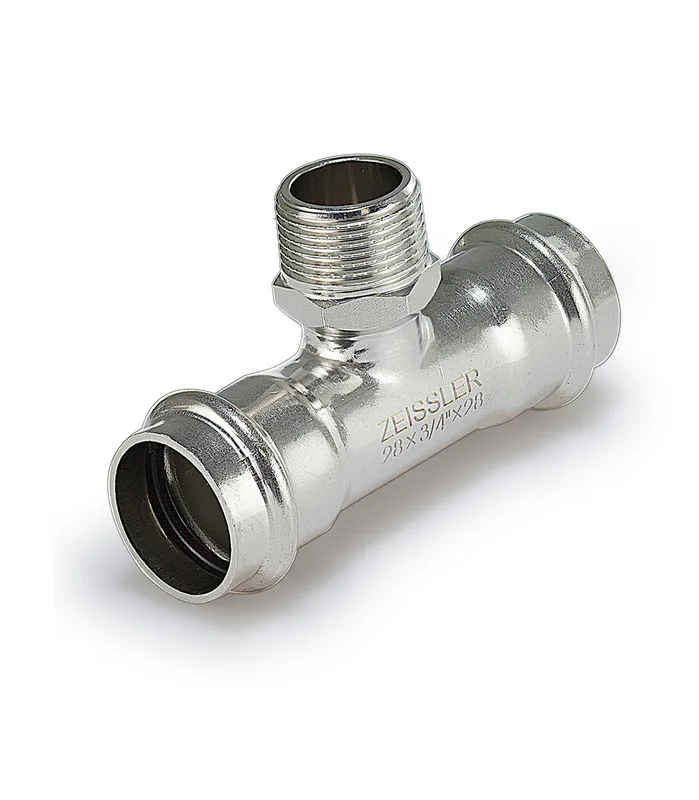 Пресс-тройник 42mm*1/2 с наружной резьбой из нержавеющей стали