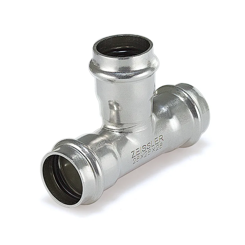 Трехраструбный пресс-тройник 18*15*18mm из нержавеющей стали 80/5