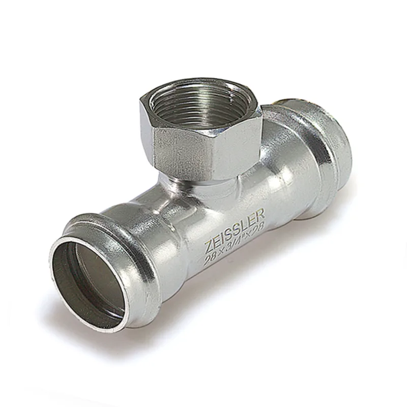 Пресс-тройник 42mm*1 1/4 с внутренней резьбой из нержавеющей стали