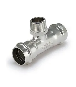 Пресс-тройник 28mm*1/2 с наружной резьбой из нержавеющей стали ZEISSLER 30/5