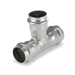 Трехраструбный пресс-тройник 22*15*22mm из нержавеющей стали ZEISSLER 40/5