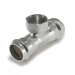 Пресс-тройник 22mm*1/2 с внутренней резьбой из нержавеющей стали ZEISSLER 50/5