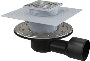 AlcaPlast Душевой трап угловой APV3344 10x10, в пол, с сухим затвором, с сифоном