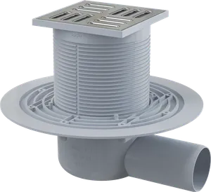 AlcaPlast Душевой трап угловой APV 1321 10x10, в пол, с сухим затвором, хром, с сифоном