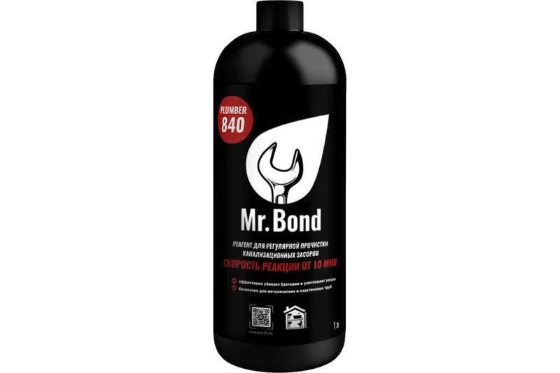 Реагент для устранения засоров 1л (10 минут) Mr.Bond (6/1шт)
