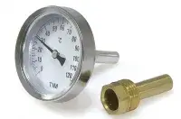 Термо-манометр радиального (верт.) подключения 1/2" - 16 бар TIM (60/1)