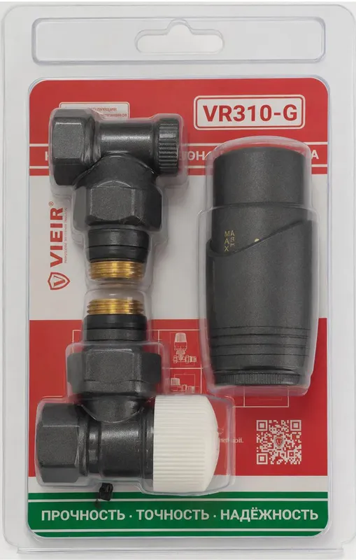 Комплект терморегулируюший 1/2 угловой (ГРАФИТ) ViEiR (25/1шт)