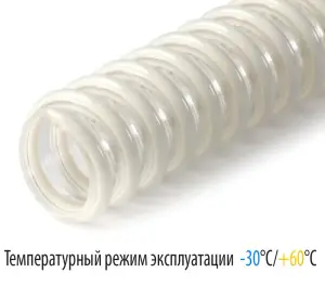 Шланг СПИРАЛЬНЫЙ (ТИП-3) 1*30м (25мм) (ПРОЗ./БЕЛЫЙ)