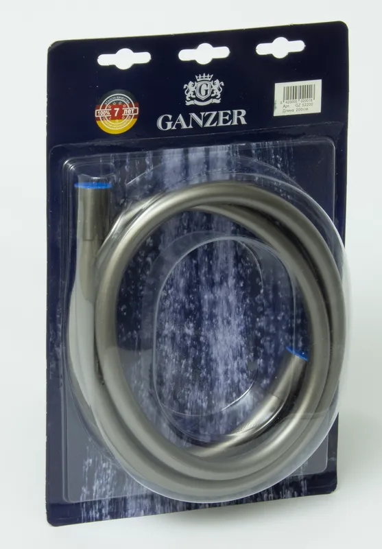 52200 Шланг для душа 200см. (ГРАФИТ) силикон GANZER (50/1шт)