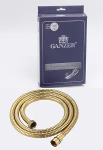 60100-Е Шланг для биде 100см. (ЗОЛОТО) GANZER (50/1шт)
