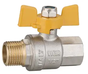 Газовый кран 1" Г/Ш (бабочка) ViEiR (48/6шт)