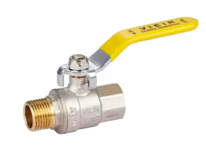 Газовый кран 3/4 Г. х 20 (ручка) с вставкой под ГОФ. трубу ViEiR (80/10шт)