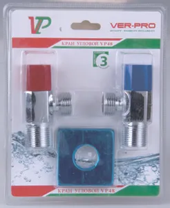 Кран угловой 1/2 х 1/2 ХРОМ (КВАДРАТ.) ViEiR (60/1пар)