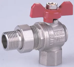 Кран угловой с американкой 3/4 (баб. крас.) ViEiR (64/8шт)