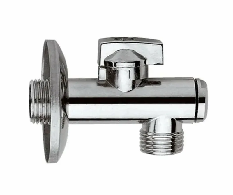 Кран угловой с СЕТКОЙ длинный (ХРОМ) 1/2 х 1/2 GANZER (100/1шт)