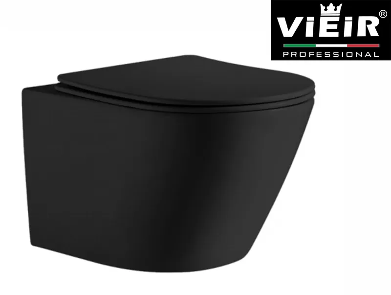 Унитаз подвесной, круглый (ЧЕРНЫЙ) ViEiR (1шт).