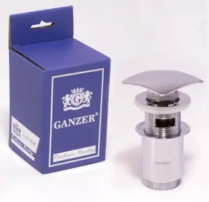 Донный клапан с перел. GANZER F-8 КВАДРАТ