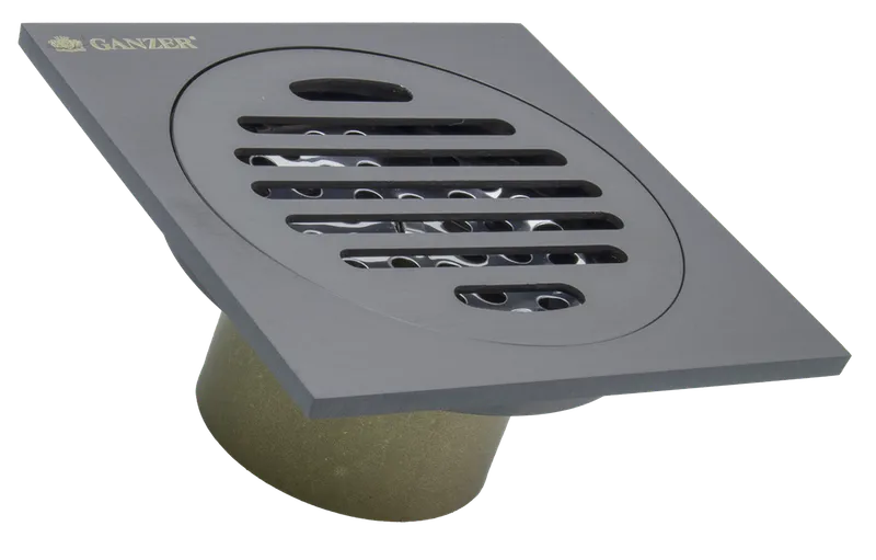Трап прямой 10 х 10 (ГРАФИТ) GANZER (60/1шт)