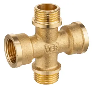 Крестовина латун 1/2Шх1/2Гх1/2Шх1/2Г ViEiR (80/5шт)