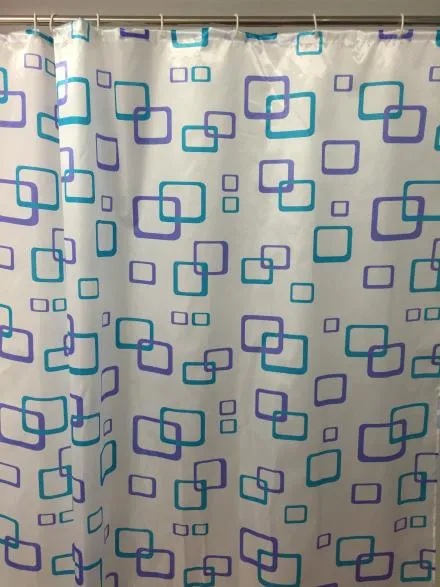 Штора для ванной (белый с квадратами) САВОЛ (25/1шт)