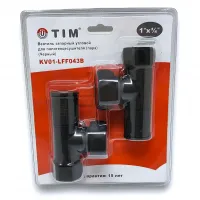 Кран для угл. соед. 1" г × 3/4" г (круглый), черный TIM (20/1)