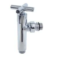 Кран для угл. соед. 1/2"г × 1/2" ш (крестовой), хром TIM (20/1)