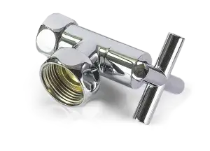 Кран угловой для П/С Крест. 1"F x1/2F "TIM"