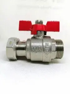 Кран шаровой с накидной гайкой и наружной резьбой 1*ш "TIM" 10/40