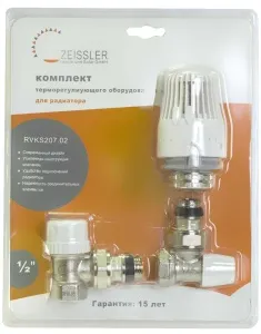 Комплект с термоголовкой угловой 3/4 ZEISSLER (3в1)