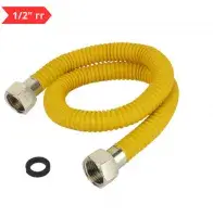 Подводка для газа сильфон. из нержав. стали 1/2" г/г - 100 см в оплетке с PVC покрытием TIM (100/1)