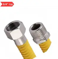 Подводка для газа сильфон. из нержав. стали 3/4" г/ш - 100 см в оплетке с PVC покрытием TIM (50/1)