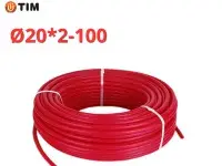 Сшитый полиэтилен PEX-b, Ø20 * 2.0 красный TIM (100)