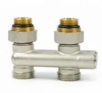 Узел прямой. перекрестный НВ: запорные вентили, ниппели 1/2" × 3/4" ZEISSLER (48/12/1)