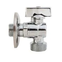 Кран угловой 1/2" × 1/2" для подкл. приборов никел TIM (60/1)