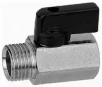 Кран мини 1/2" г/ш / черные ручки / никел. TIM (120/10)