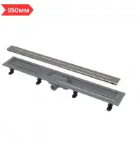 Трап 950 мм с решеткой серии 18 (пластик + пороги из нерж. стали) AlcaPLAST(1)