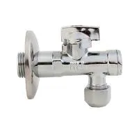 Кран угловой 1/2" × 1/2" для подкл. приборов с сеткой хром TIM (60/1)